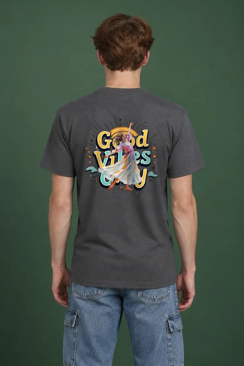 "Retro Dance Rays" Heavyweight Unisex Crewneck T-shirt