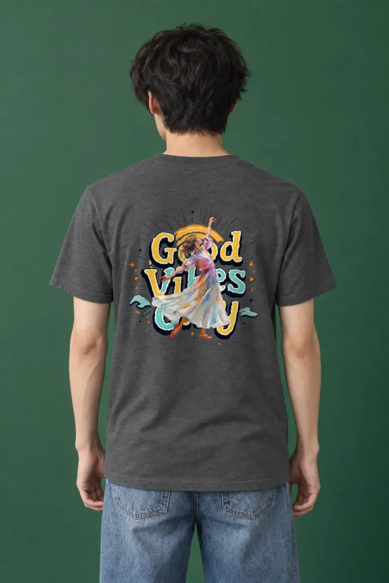 "Retro Dance Rays" Heavyweight Unisex Crewneck T-shirt