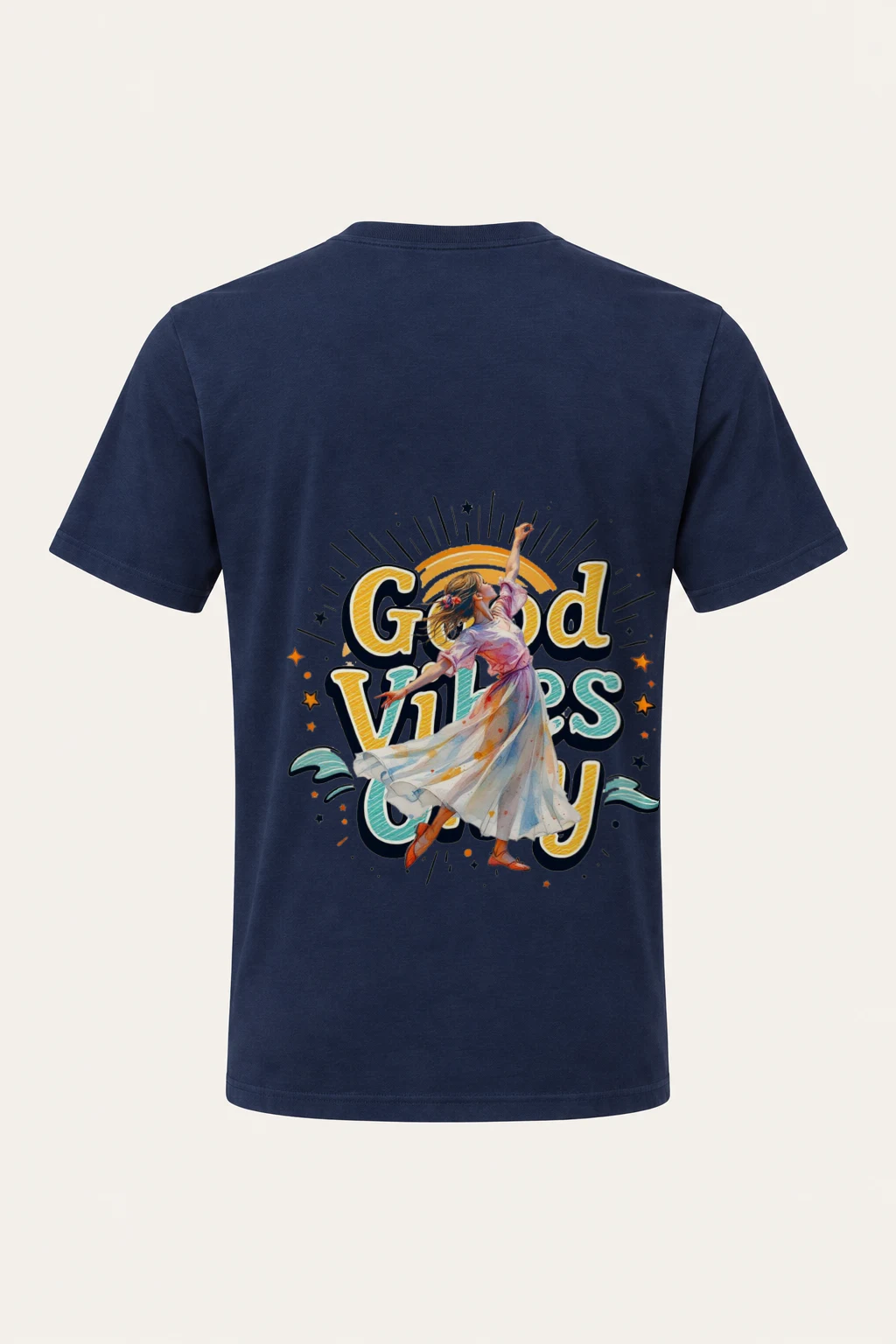 "Retro Dance Rays" Heavyweight Unisex Crewneck T-shirt | Gildan 5000