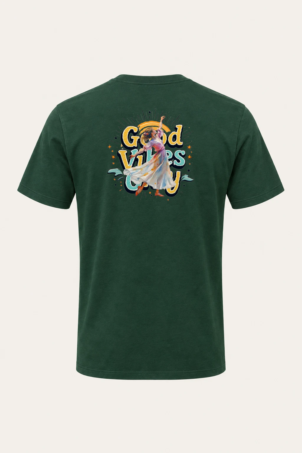 "Retro Dance Rays" Heavyweight Unisex Crewneck T-shirt | Gildan 5000