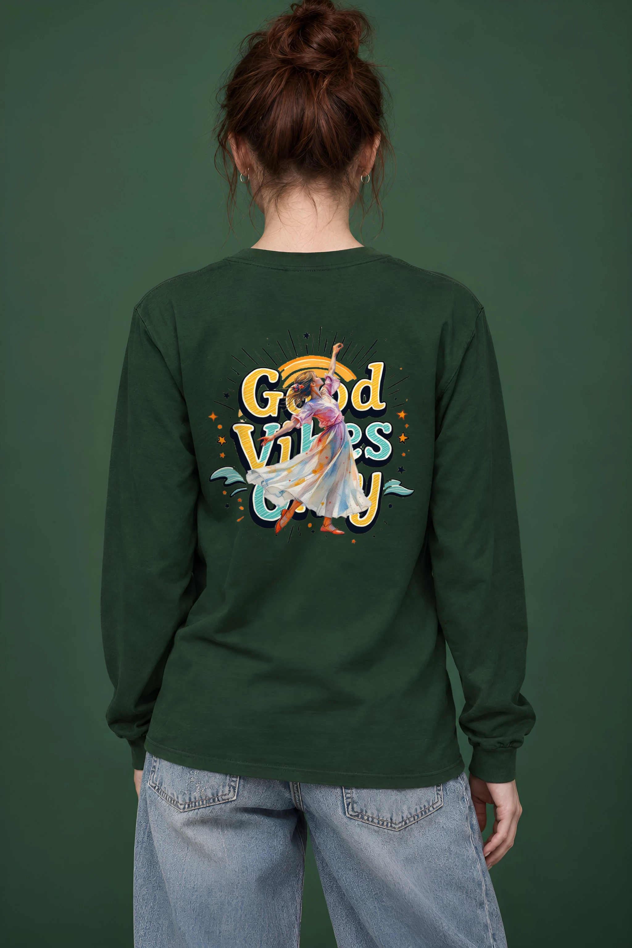 "Retro Dance Rays" Unisex Longsleeve T-shirt