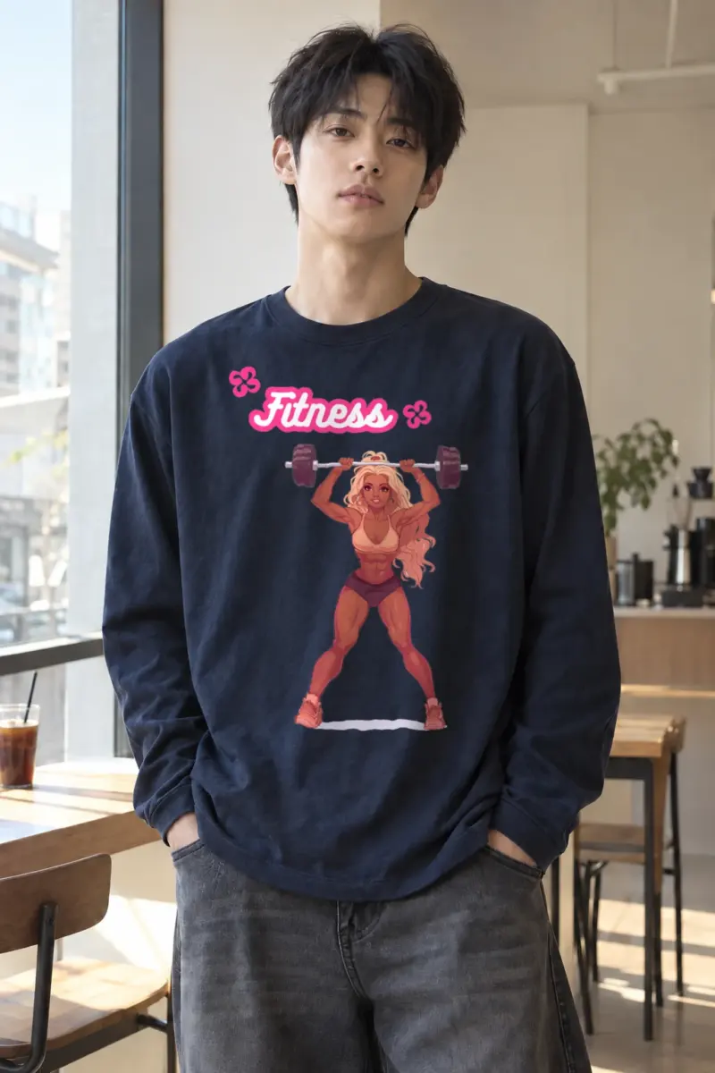 “Retro Fitness” Unisex Longsleeve T-shirt | Gildan 2400