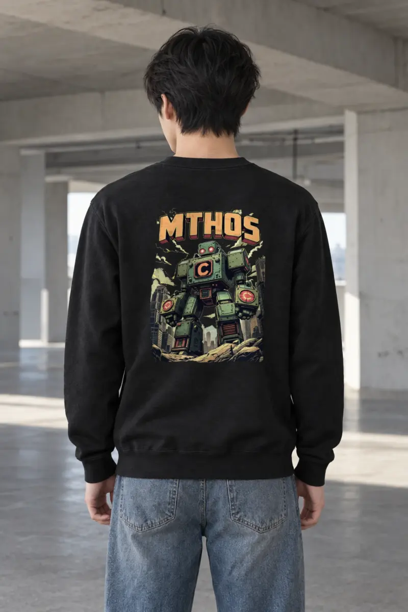 "Retro Robot" Heavy Blend Unisex Crewneck Sweatshirt