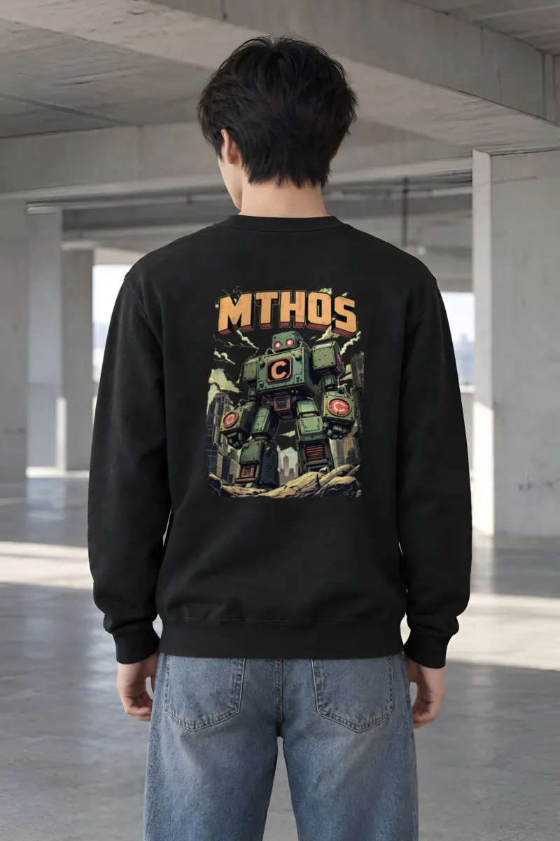 "Retro Robot" Heavy Blend Unisex Crewneck Sweatshirt