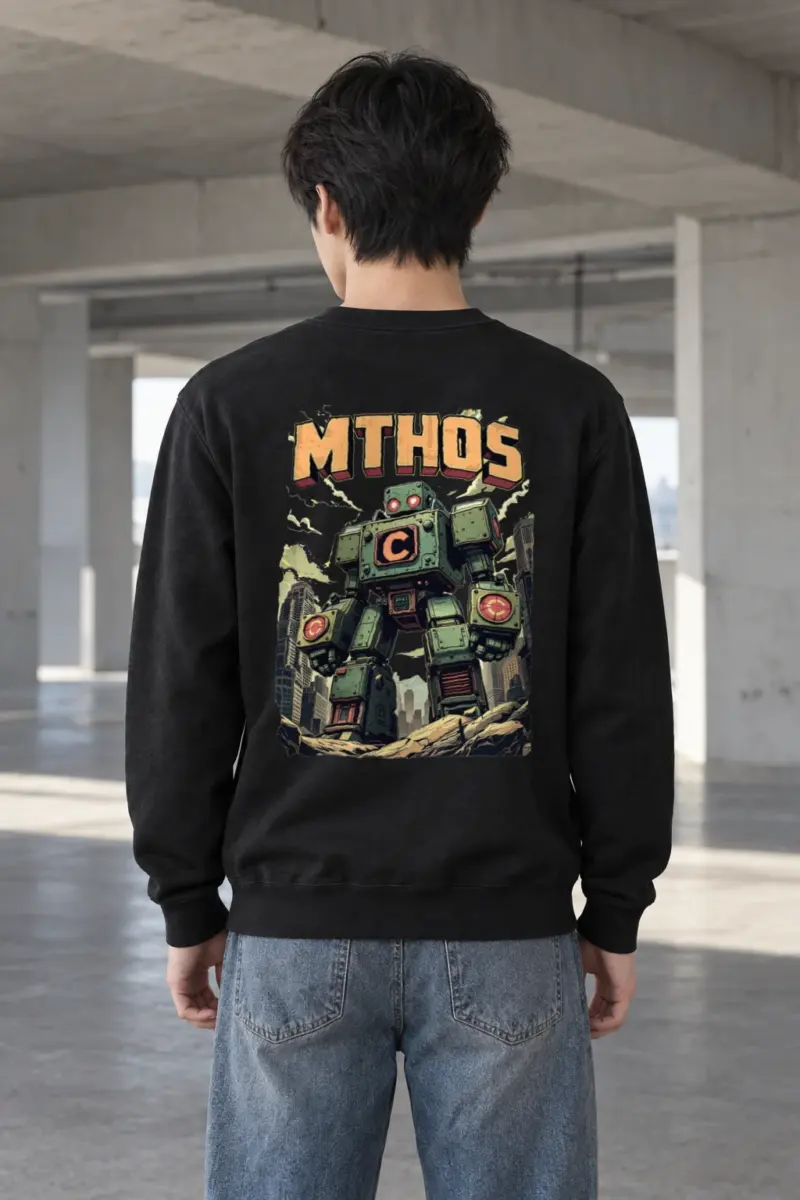 "Retro Robot" Heavy Blend Unisex Crewneck Sweatshirt