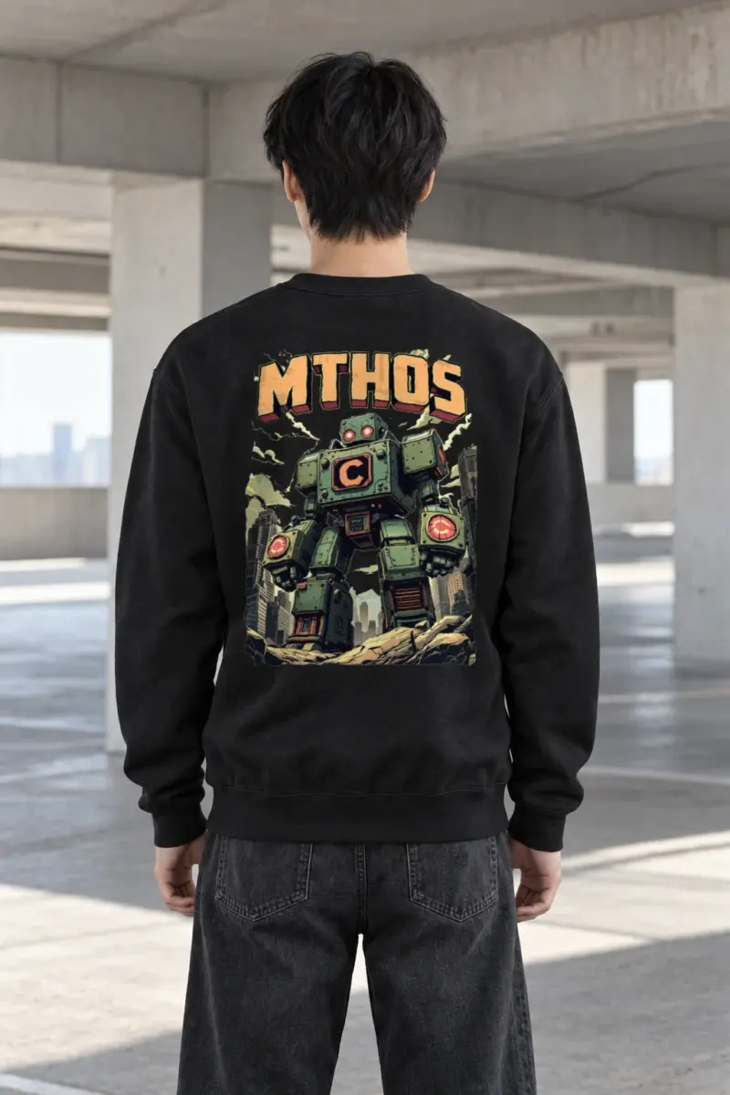 "Retro Robot" Heavy Blend Unisex Crewneck Sweatshirt | Gildan 18000