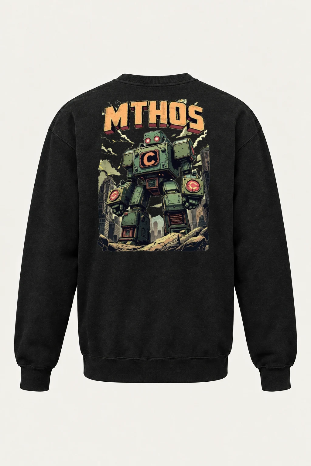 "Retro Robot" Heavy Blend Unisex Crewneck Sweatshirt | Gildan 18000