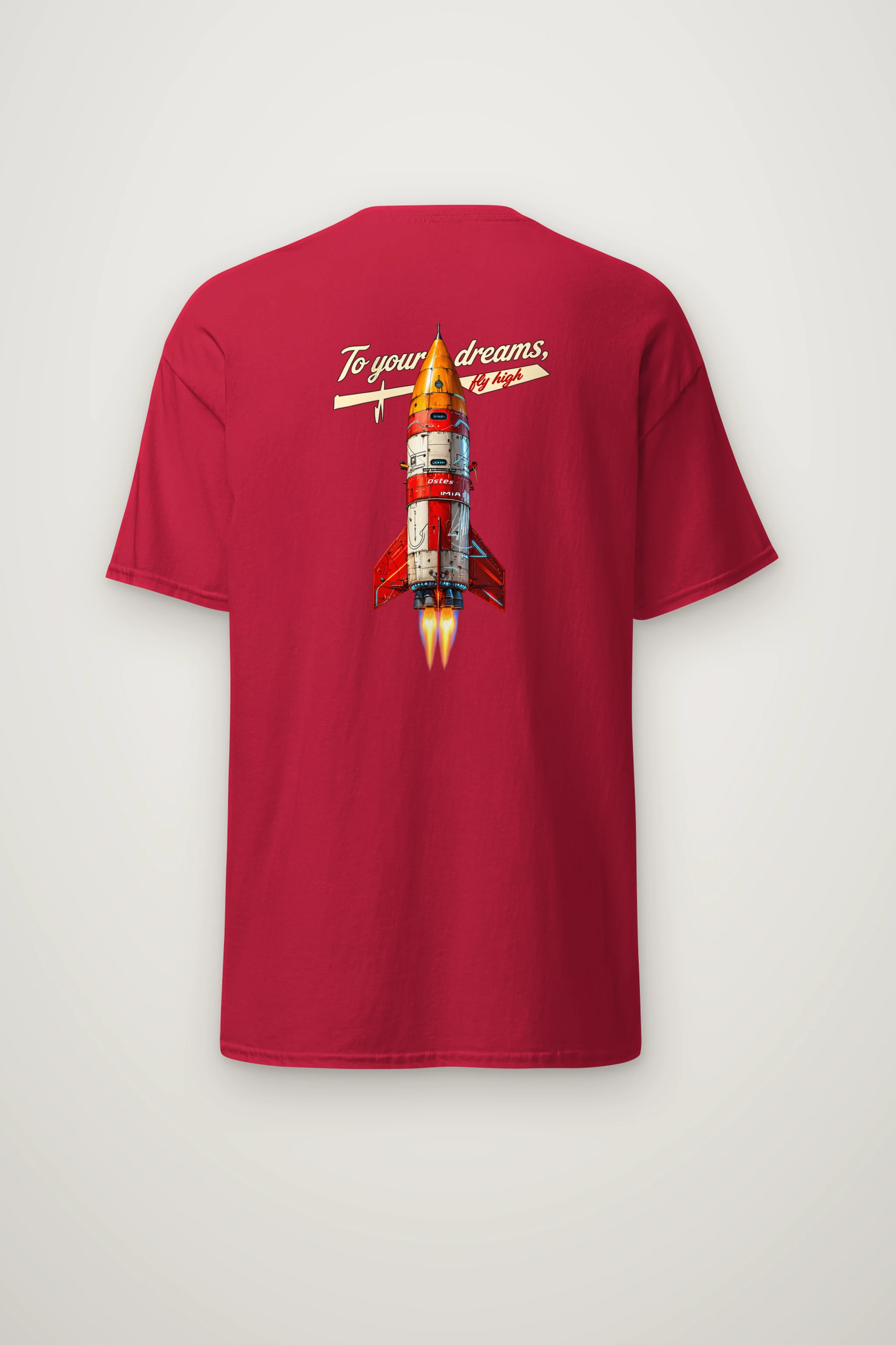 "Retro Rocket Dreams" Heavyweight Unisex Crewneck T-shirt