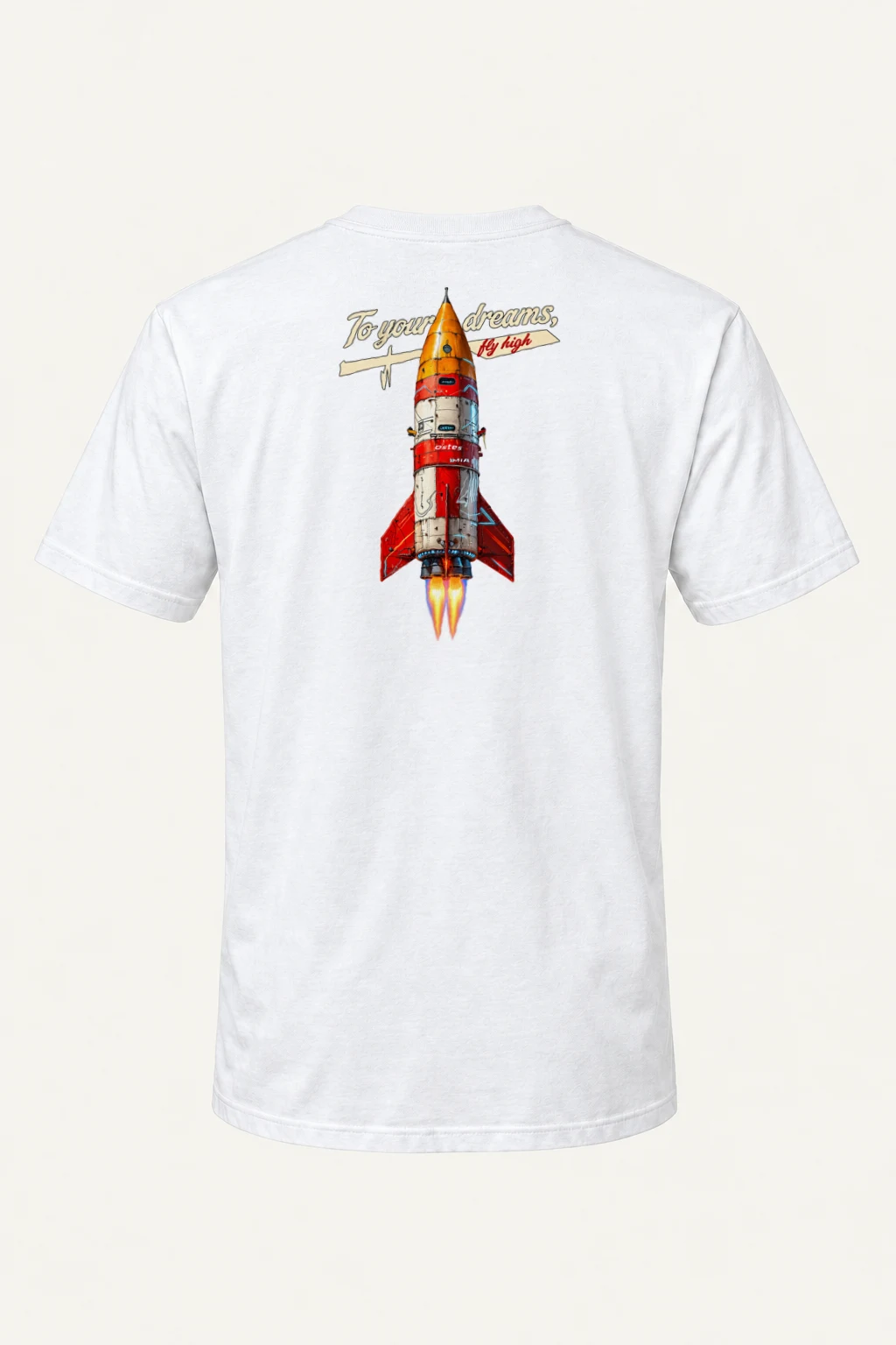 "Retro Rocket Dreams" Heavyweight Unisex Crewneck T-shirt | Gildan 5000