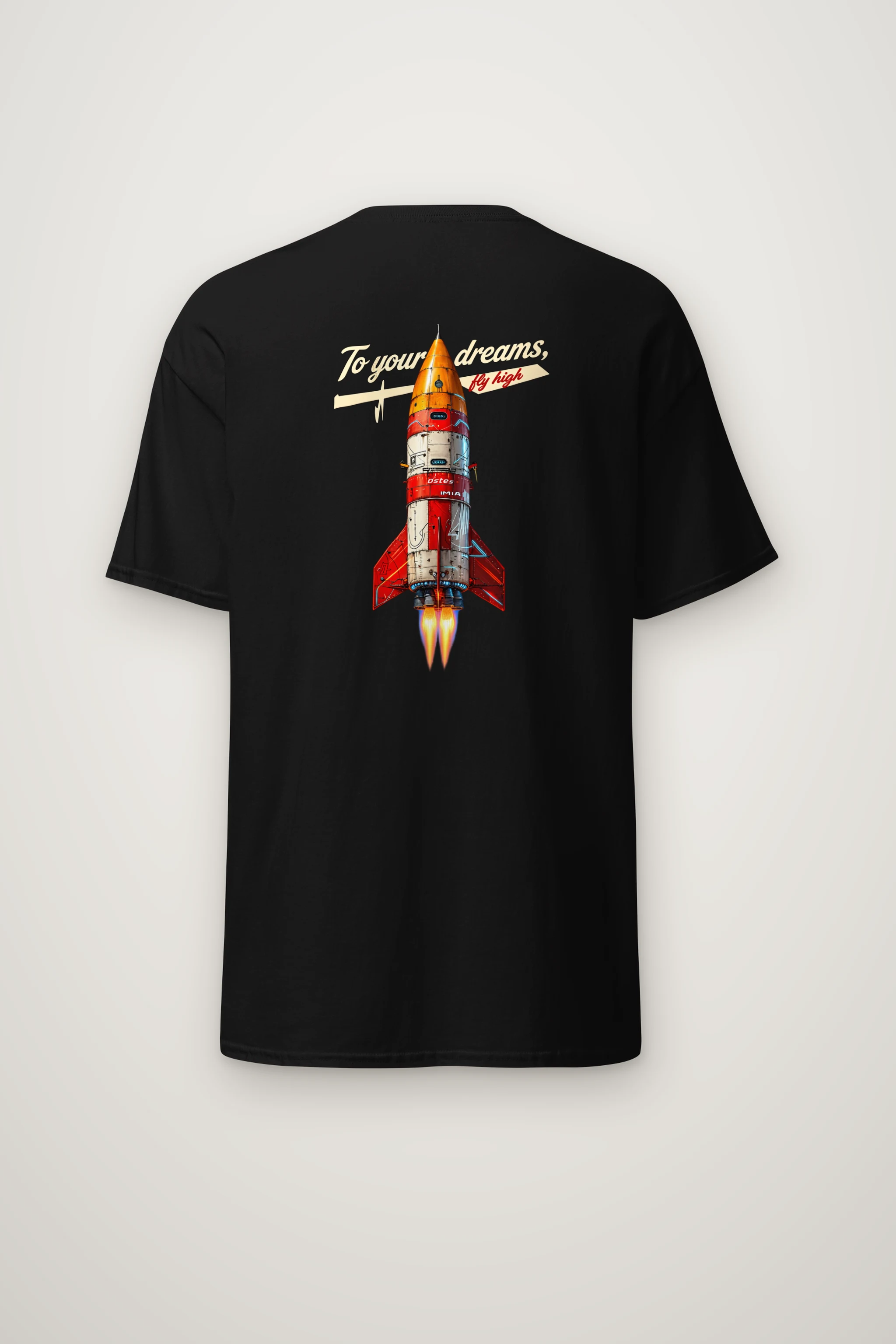"Retro Rocket Dreams" Heavyweight Unisex Crewneck T-shirt