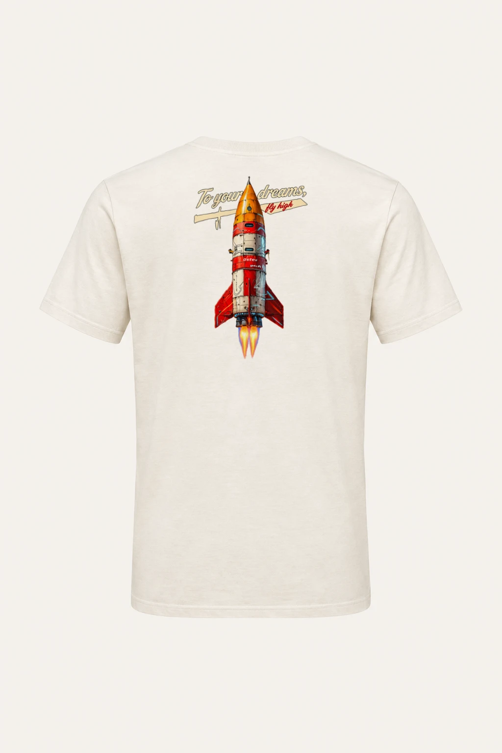 "Retro Rocket Dreams" Heavyweight Unisex Crewneck T-shirt | Gildan 5000