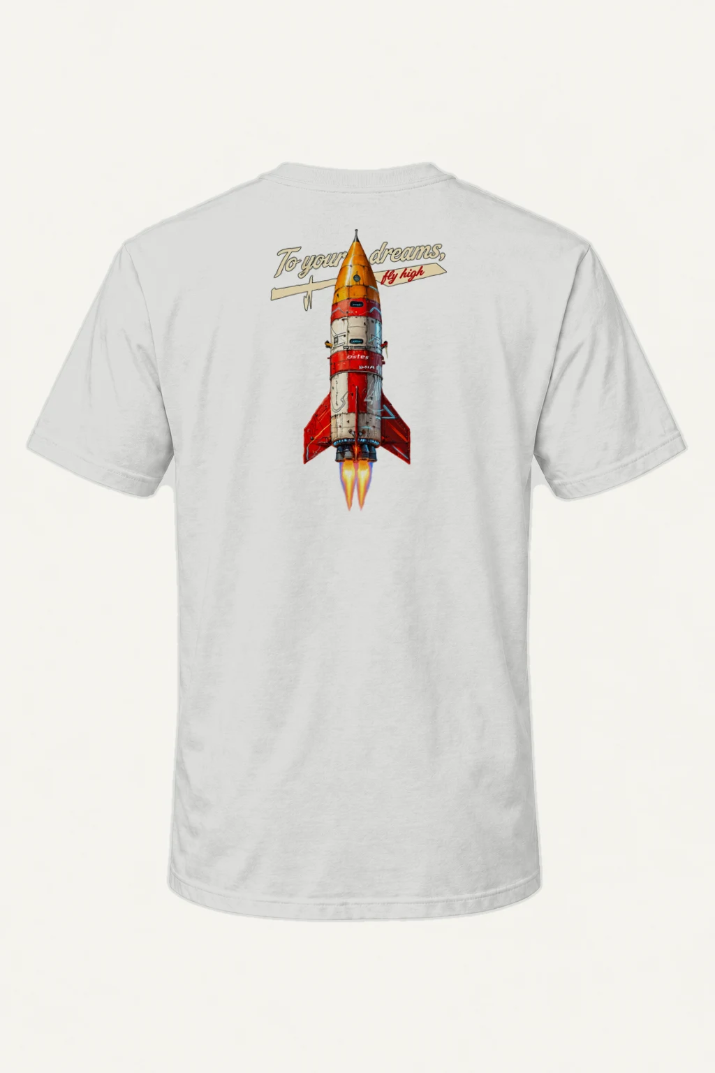 "Retro Rocket Dreams" Heavyweight Unisex Crewneck T-shirt | Gildan 5000