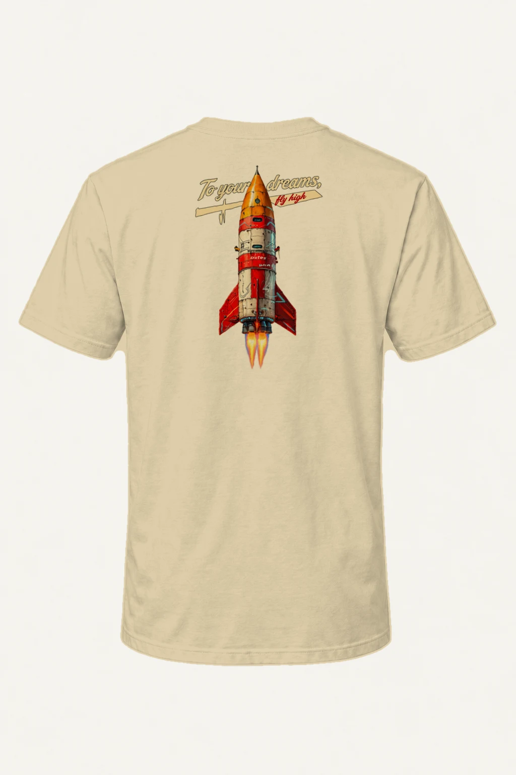 "Retro Rocket Dreams" Heavyweight Unisex Crewneck T-shirt | Gildan 5000