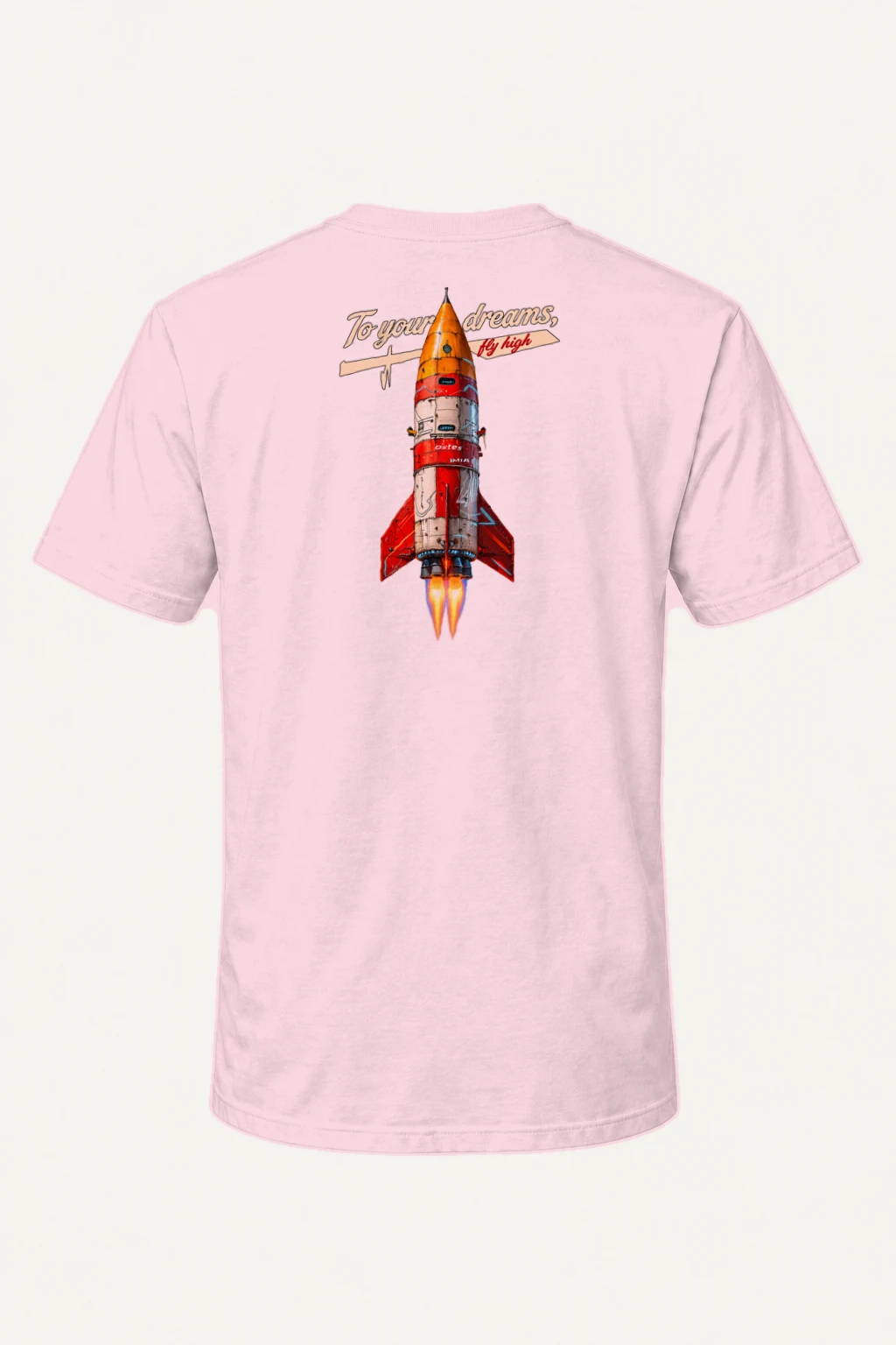 "Retro Rocket Dreams" Heavyweight Unisex Crewneck T-shirt | Gildan 5000