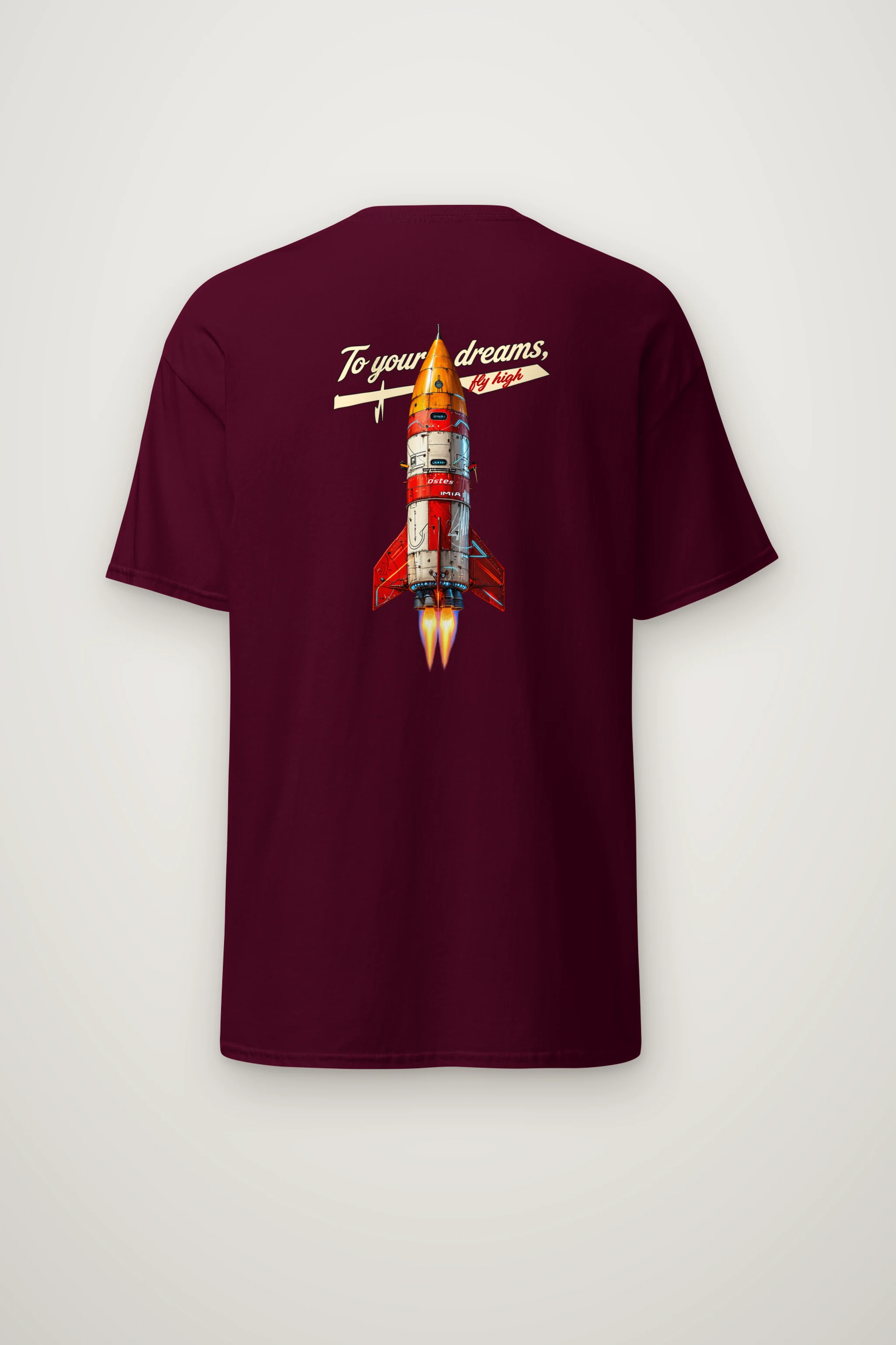 "Retro Rocket Dreams" Heavyweight Unisex Crewneck T-shirt