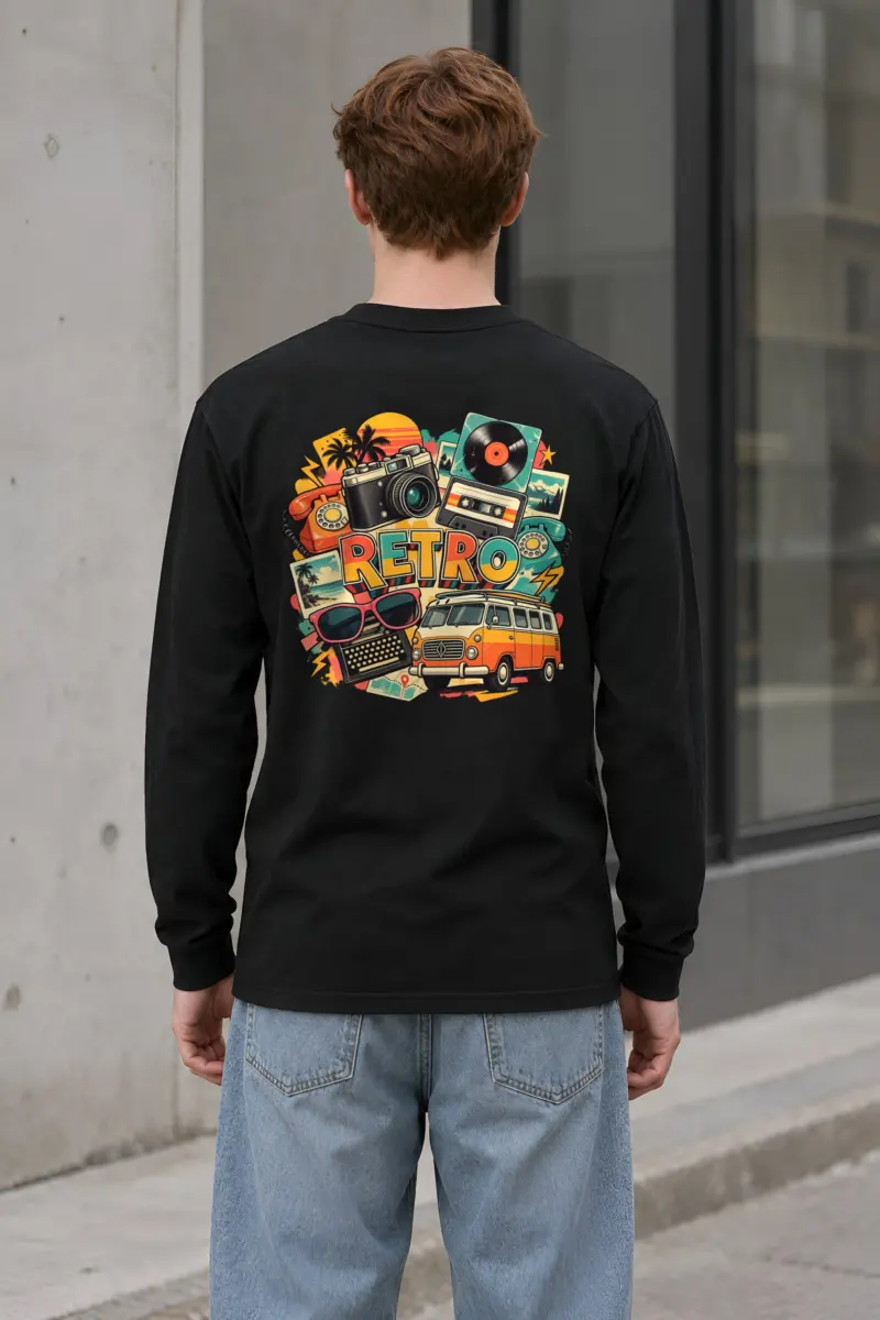 "Retro Signal Collage" Unisex Longsleeve T-shirt