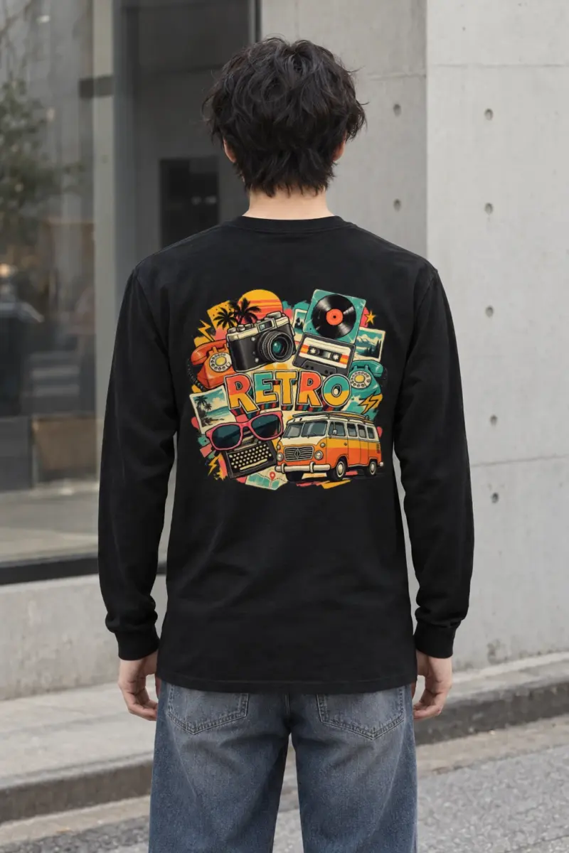 "Retro Signal Collage" Unisex Longsleeve T-shirt