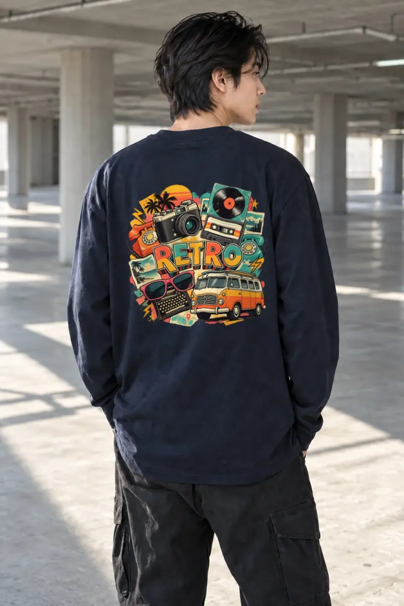"Retro Signal Collage" Unisex Longsleeve T-shirt | Gildan 2400