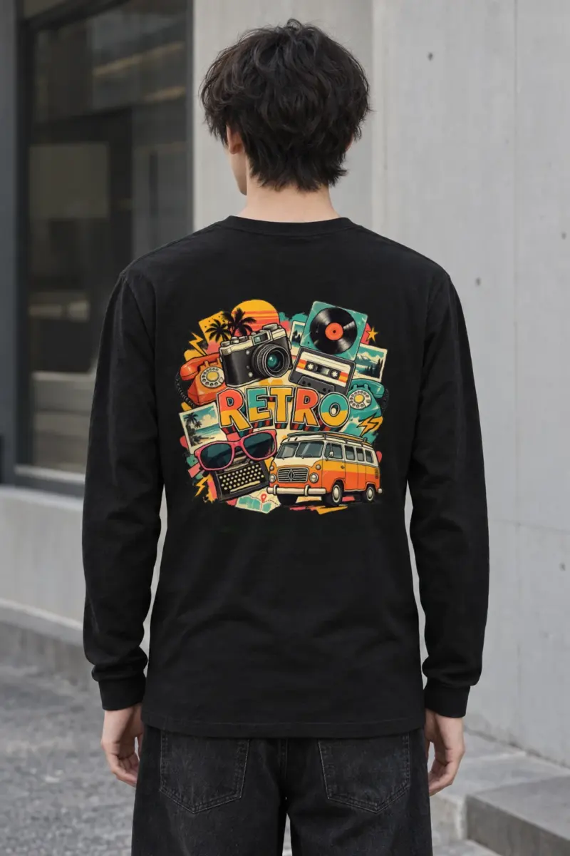 "Retro Signal Collage" Unisex Longsleeve T-shirt