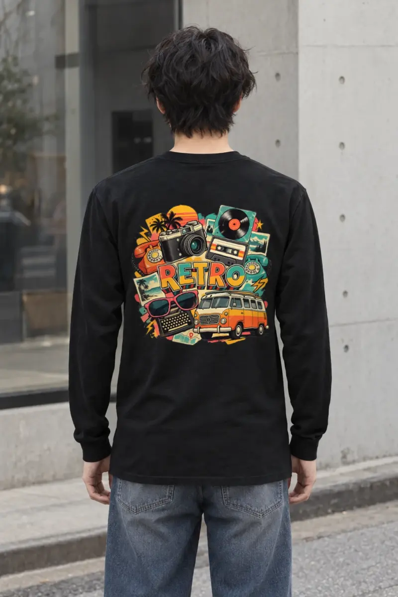 "Retro Signal Collage" Unisex Longsleeve T-shirt