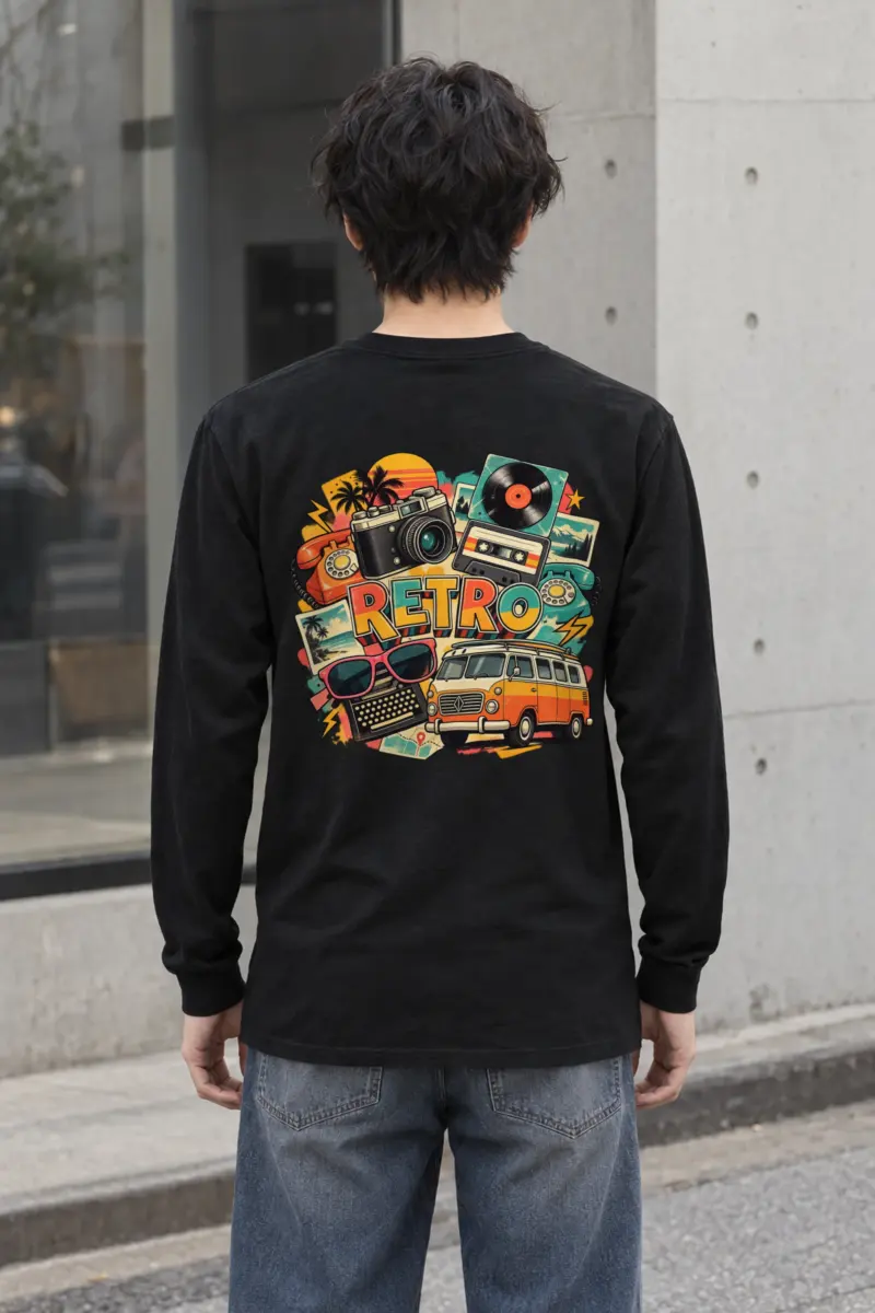 "Retro Signal Collage" Unisex Longsleeve T-shirt