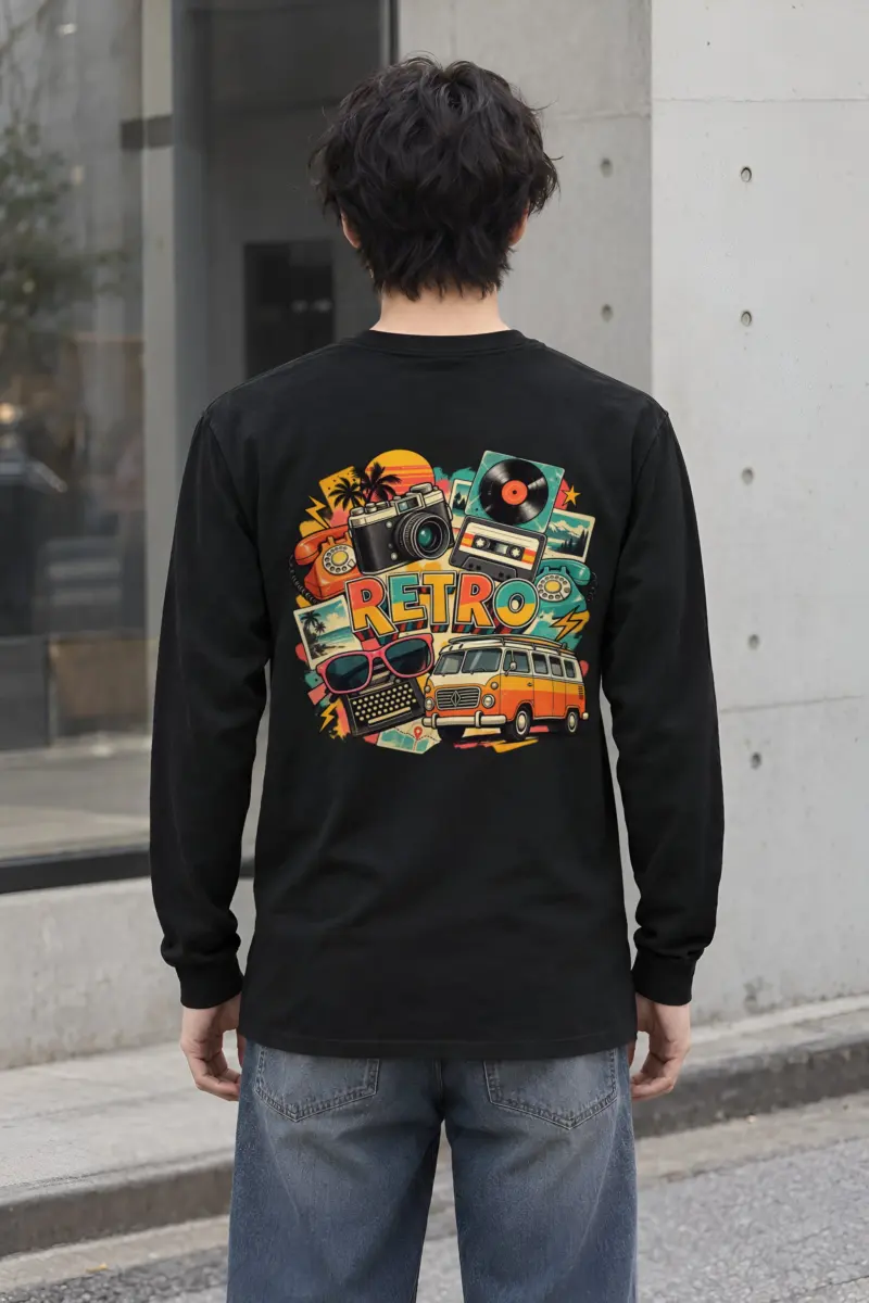 "Retro Signal Collage" Unisex Longsleeve T-shirt
