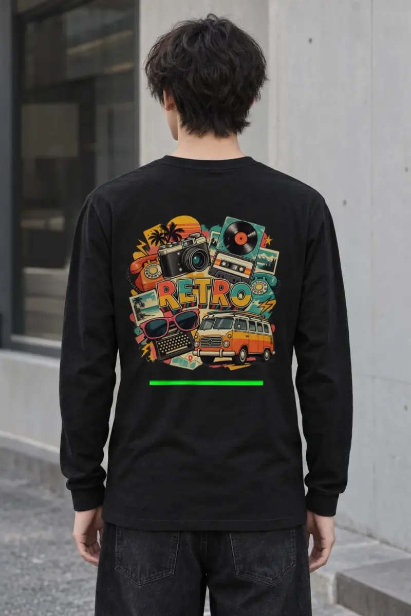 "Retro Signal Collage" Unisex Longsleeve T-shirt | Gildan 2400