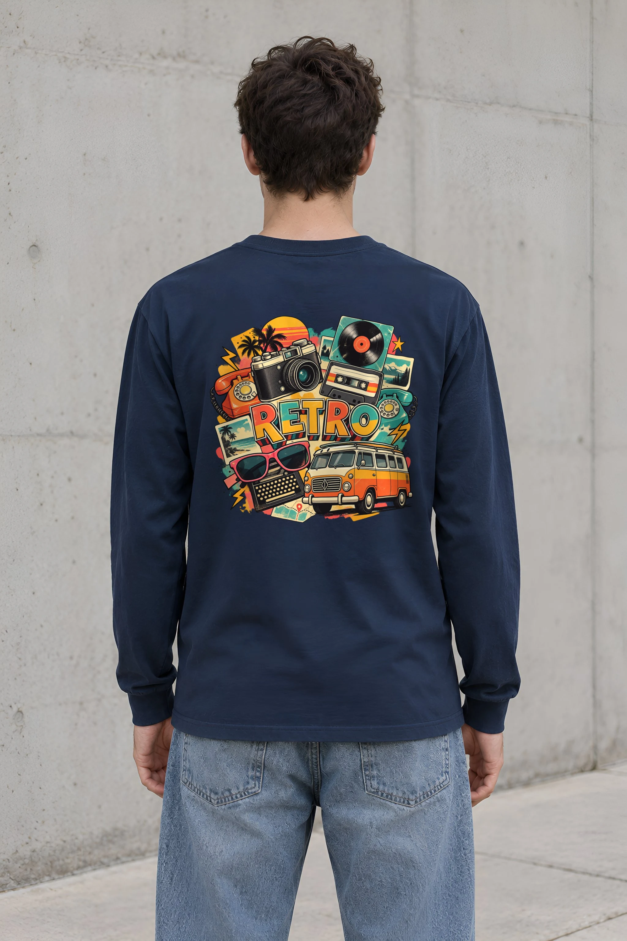 "Retro Signal Collage" Unisex Longsleeve T-shirt
