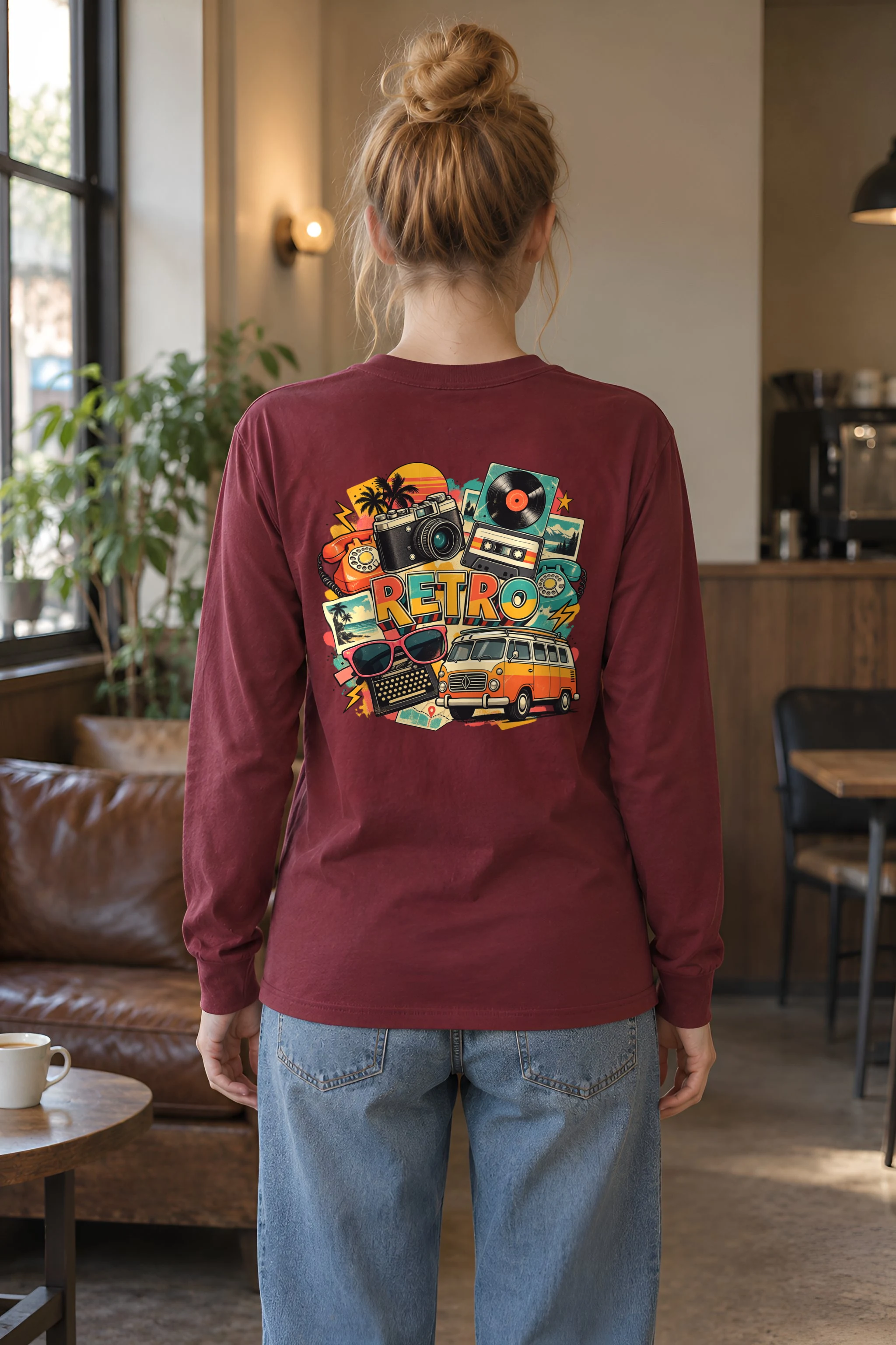 "Retro Signal Collage" Unisex Longsleeve T-shirt