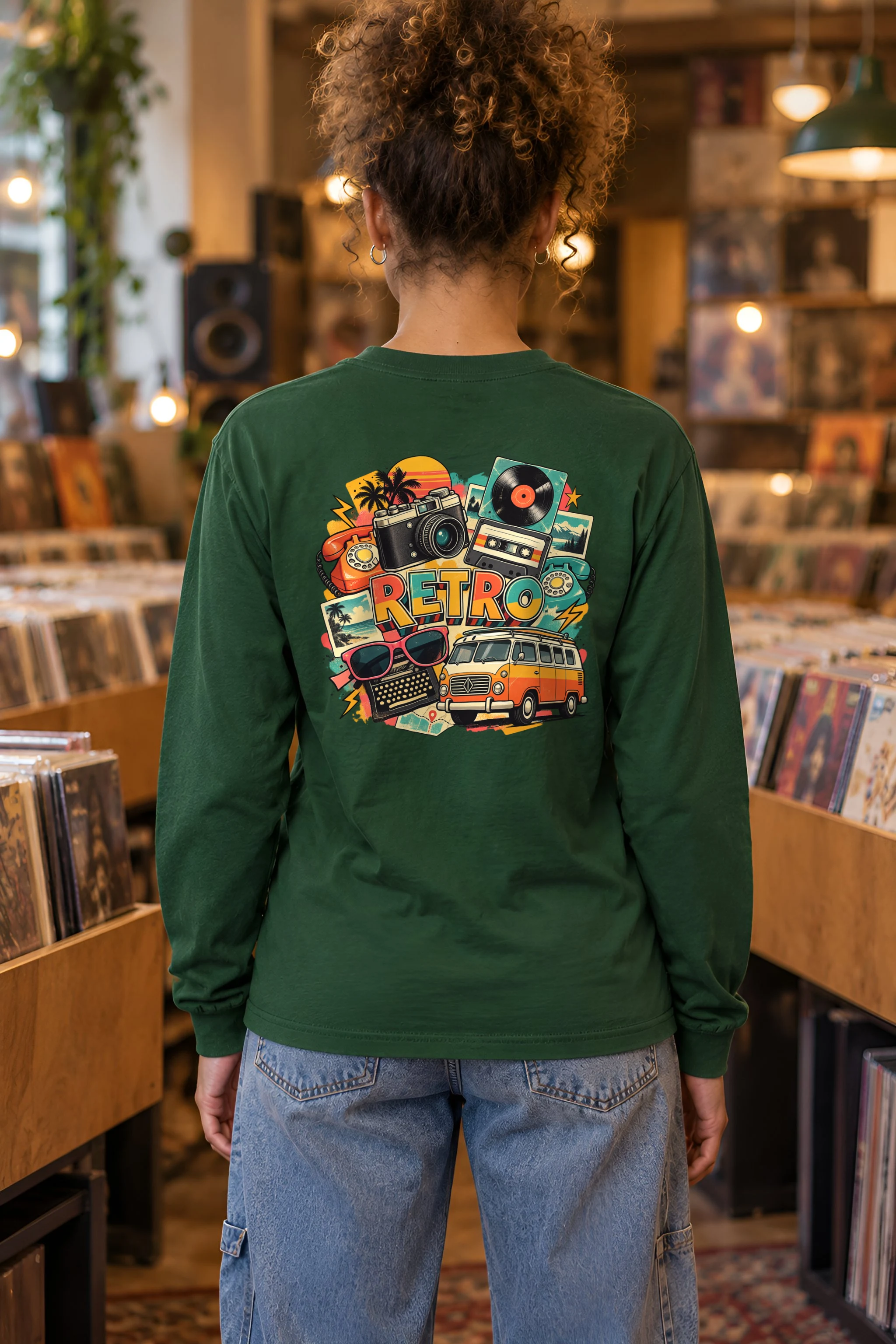"Retro Signal Collage" Unisex Longsleeve T-shirt