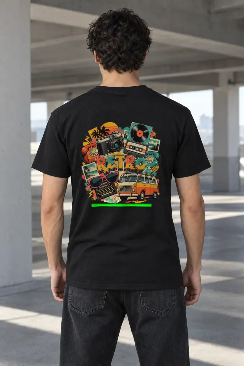 "Retro Signal" Heavyweight Unisex Crewneck T-shirt | Gildan 5000