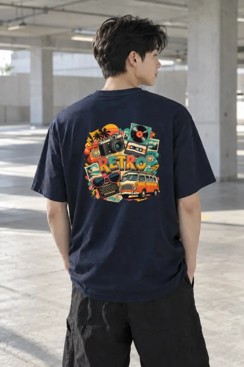 "Retro Signal" Heavyweight Unisex Crewneck T-shirt | Gildan 5000