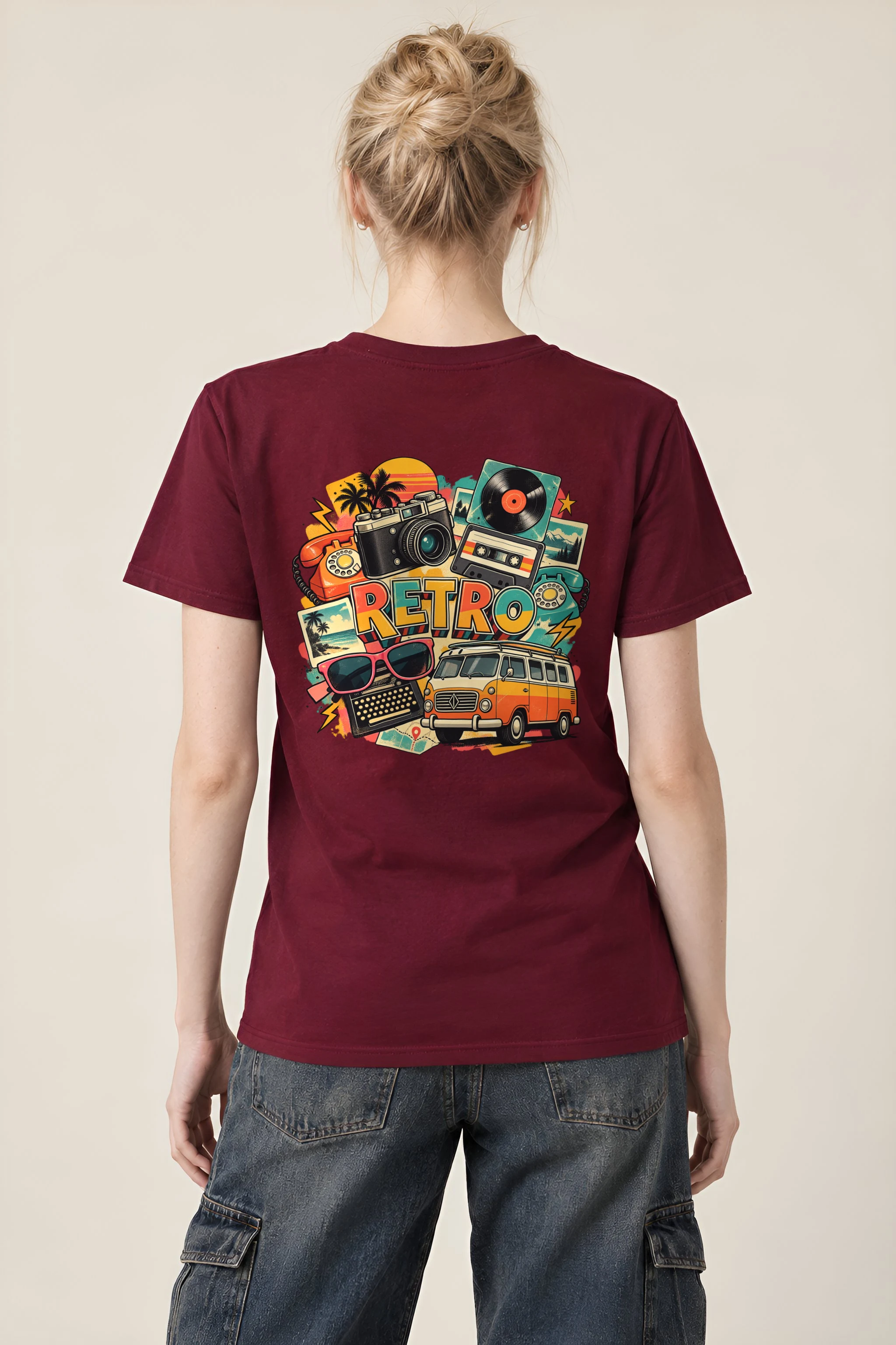 "Retro Signal" Heavyweight Unisex Crewneck T-shirt