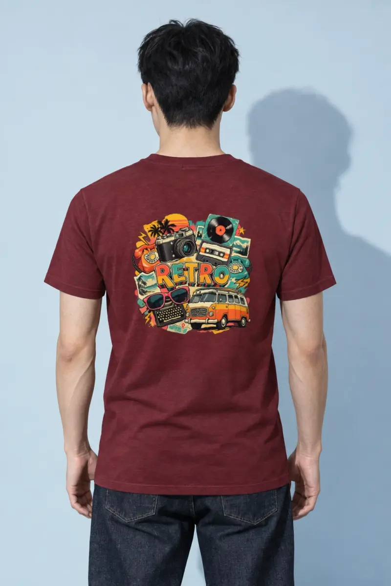 "Retro Signal" Heavyweight Unisex Crewneck T-shirt