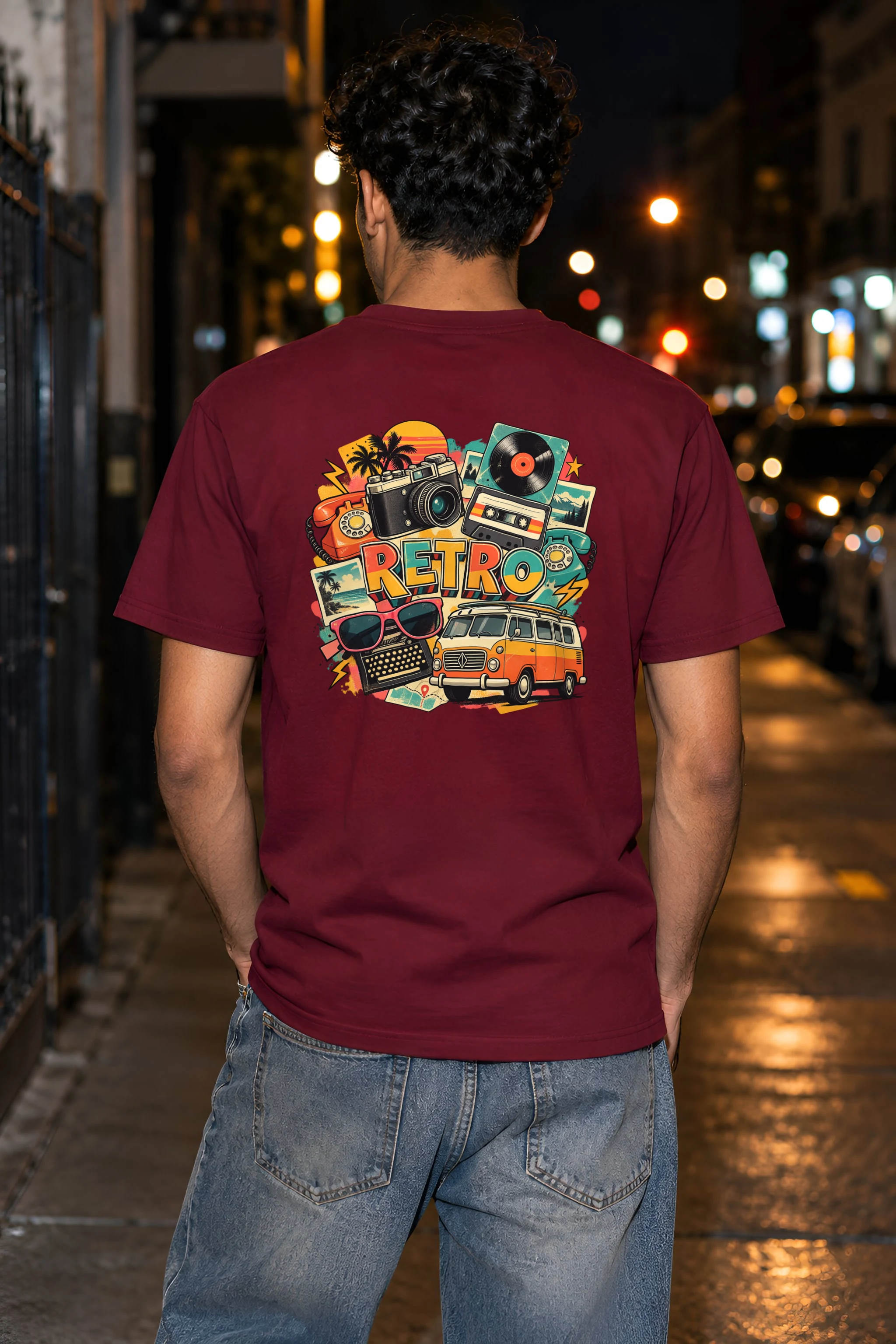"Retro Signal" Heavyweight Unisex Crewneck T-shirt