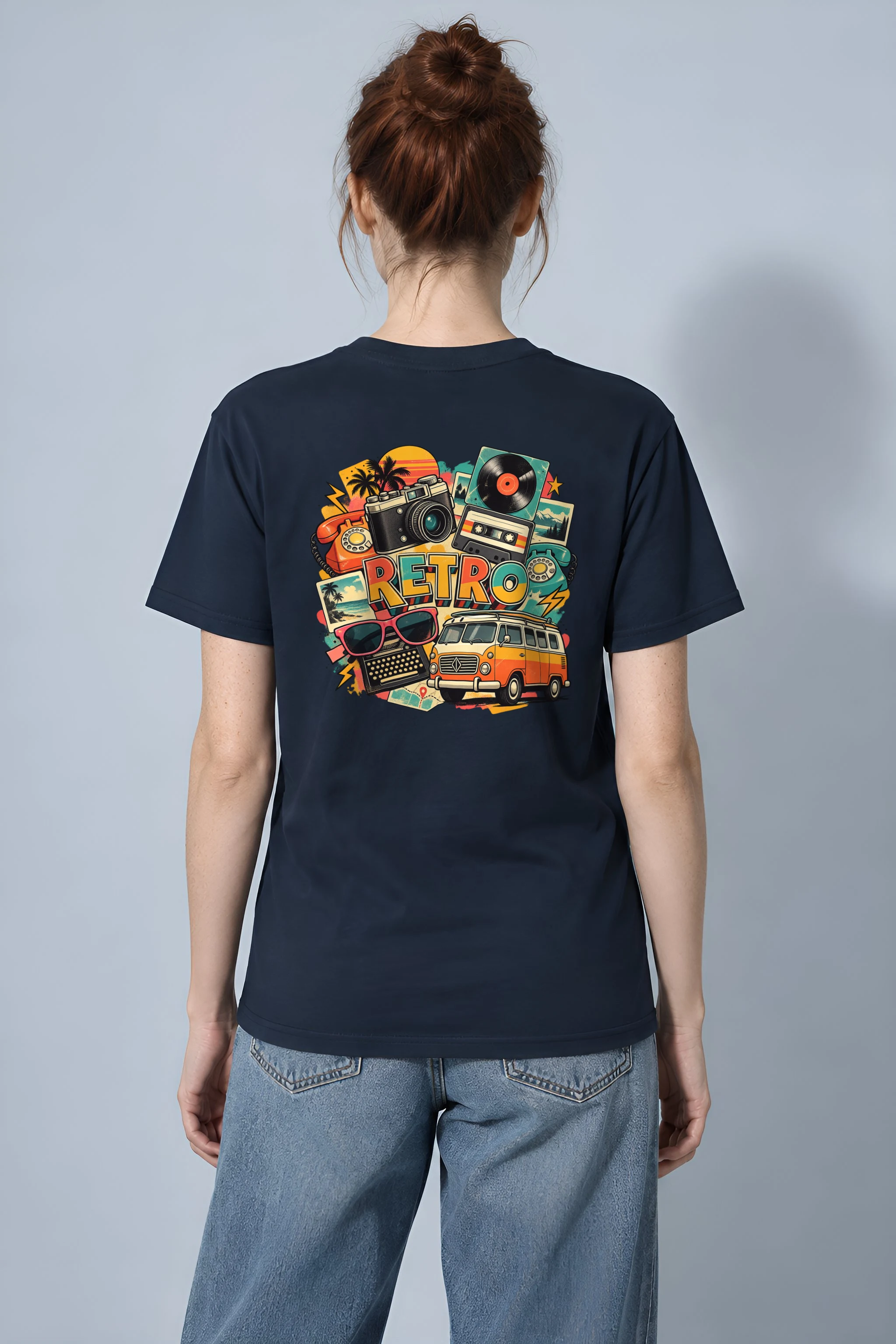 "Retro Signal" Heavyweight Unisex Crewneck T-shirt