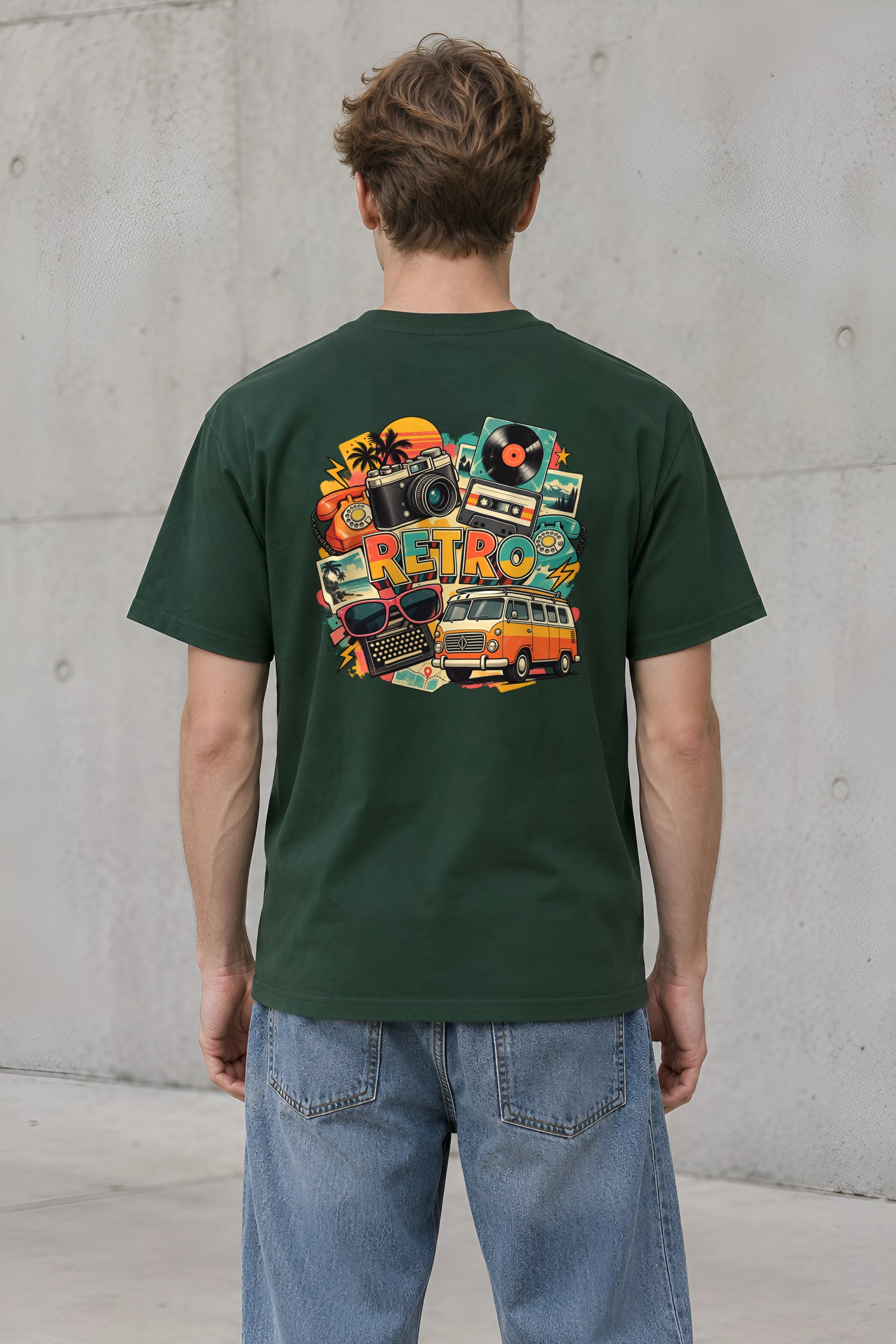 "Retro Signal" Heavyweight Unisex Crewneck T-shirt