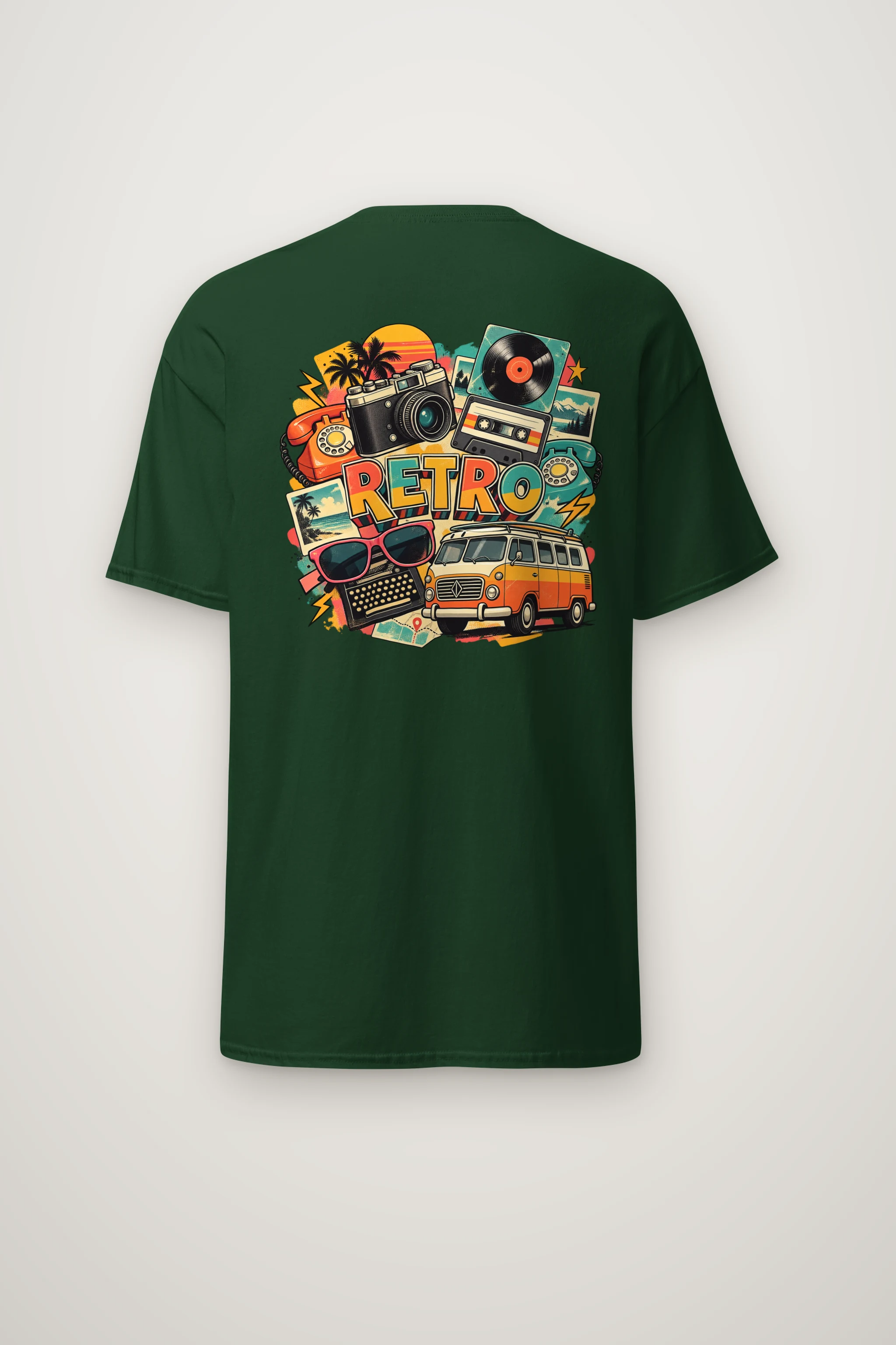 "Retro Signal" Heavyweight Unisex Crewneck T-shirt