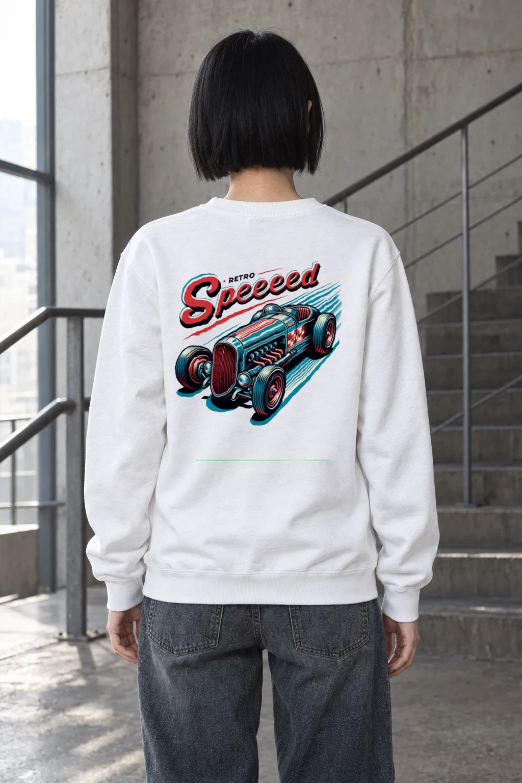 "Retro Speed" Heavy Blend Unisex Crewneck Sweatshirt | Gildan 18000