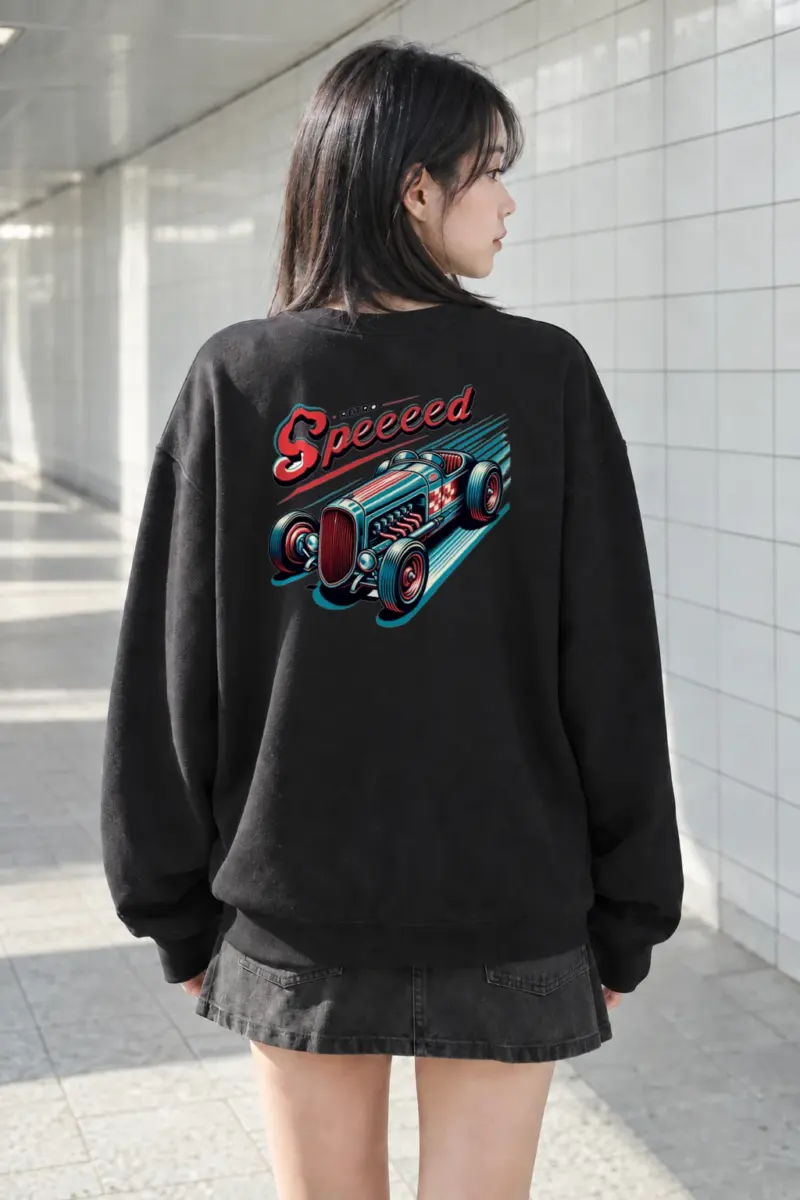 “Retro Speed” Heavy Blend Unisex Crewneck Sweatshirt | Gildan 18000