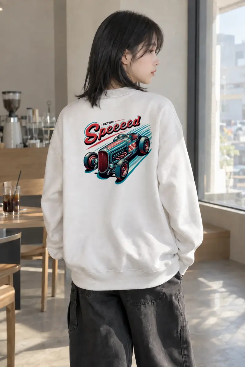 "Retro Speed" Heavy Blend Unisex Crewneck Sweatshirt | Gildan 18000