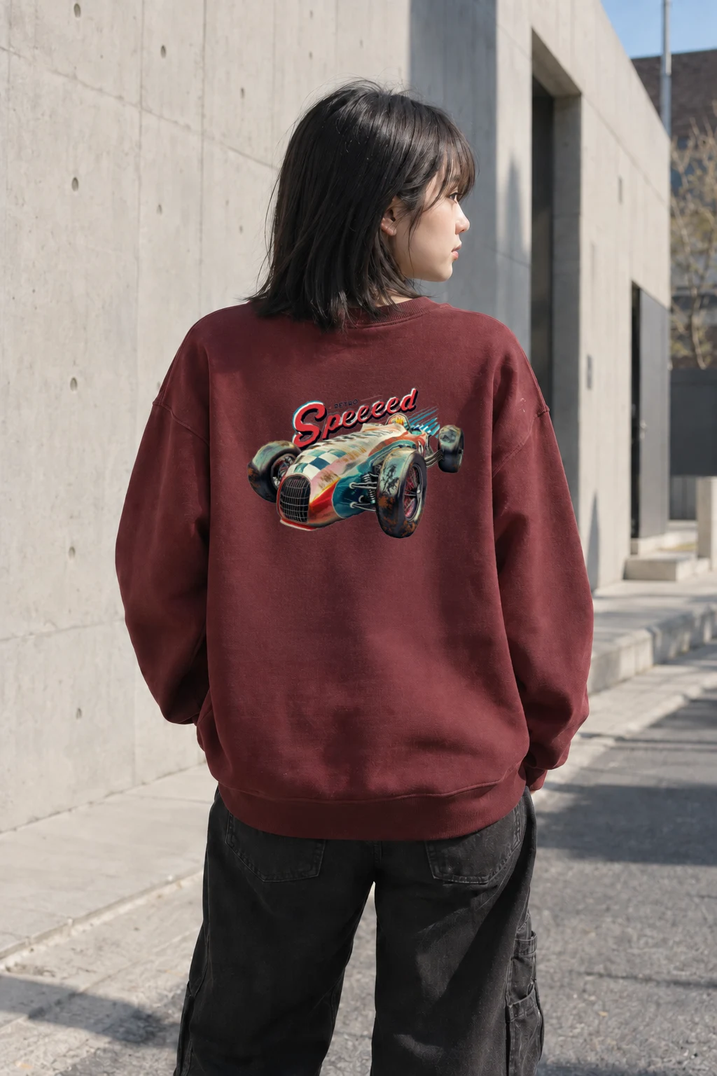 "Retro Speed" Heavy Blend Unisex Crewneck Sweatshirt | Gildan 18000