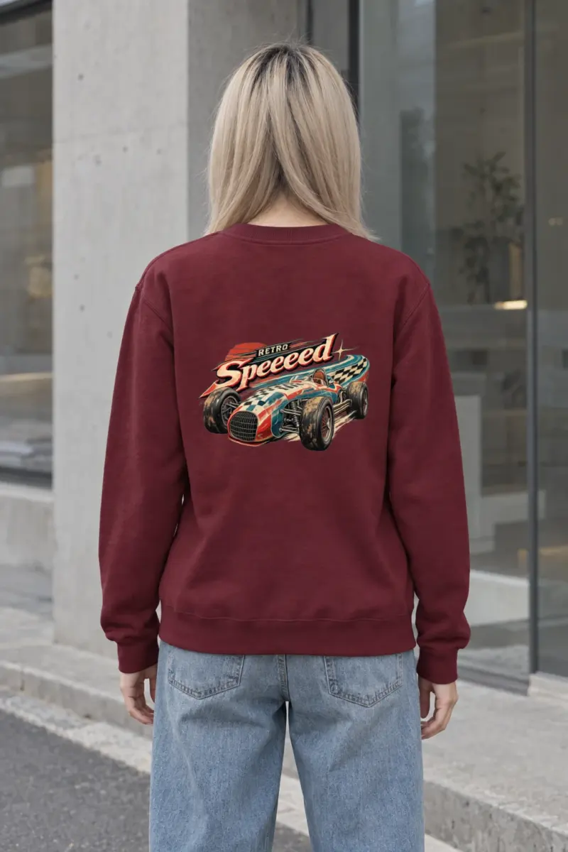 "Retro Speed Racer" Heavy Blend Unisex Crewneck Sweatshirt