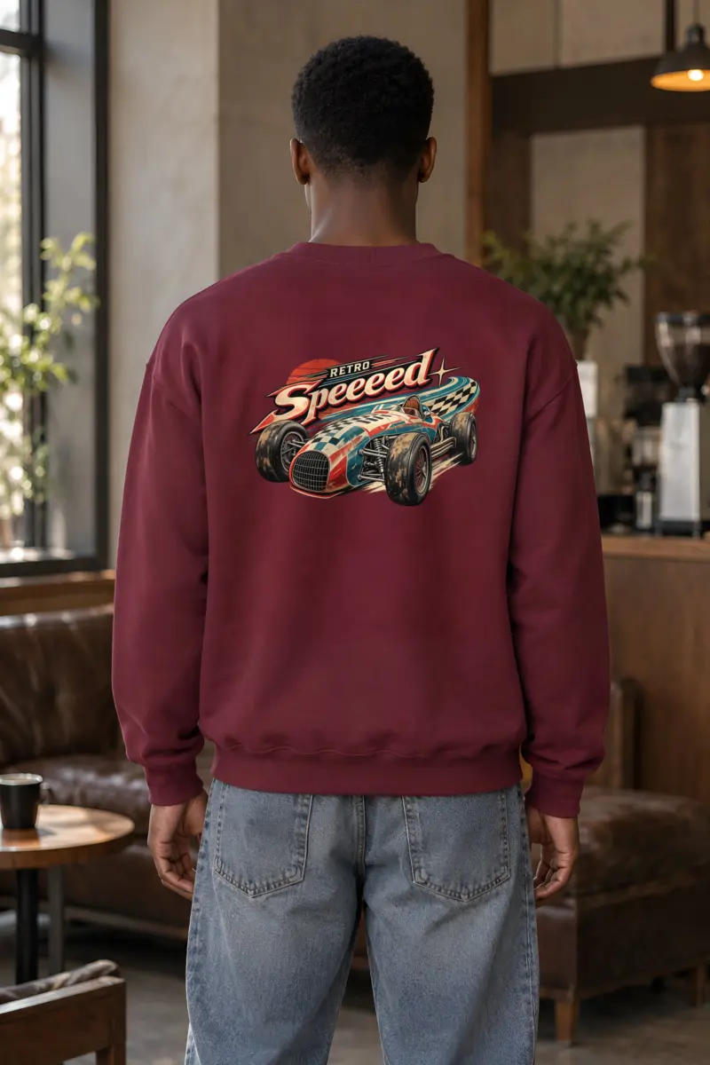 "Retro Speed Racer" Heavy Blend Unisex Crewneck Sweatshirt