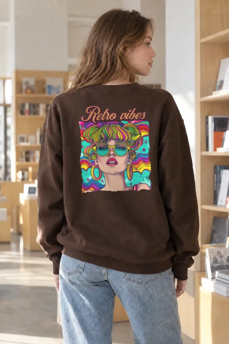 "Retro Vibes" Heavy Blend Unisex Crewneck Sweatshirt | Gildan 18000