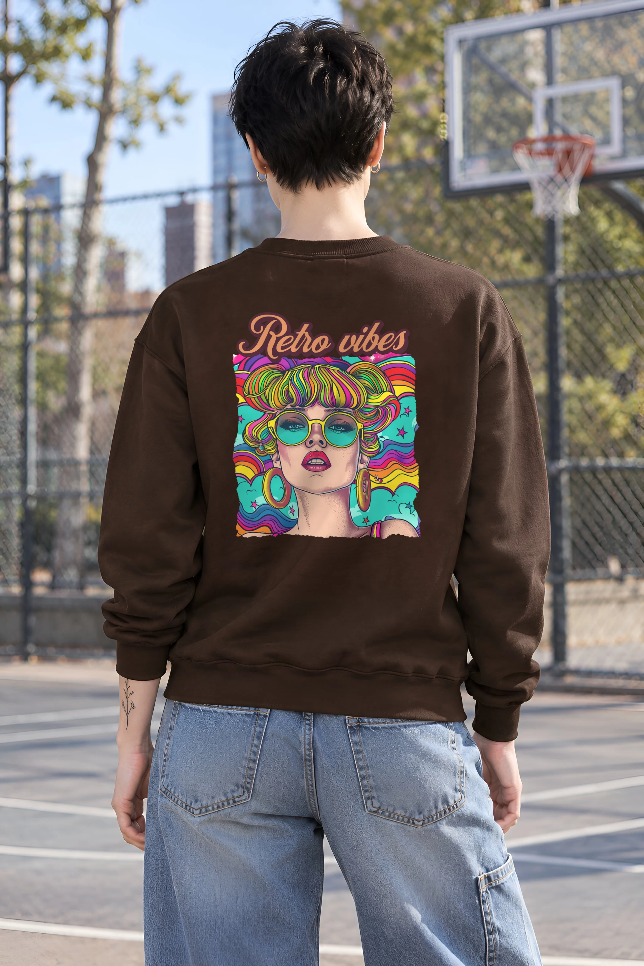 "Retro Vibes" 1 Crewneck Sweatshirt