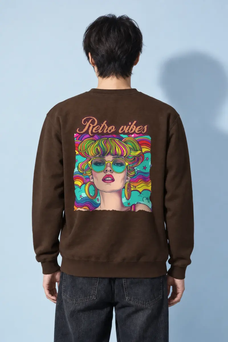 "Retro Vibes" Heavy Blend Unisex Crewneck Sweatshirt | Gildan 18000