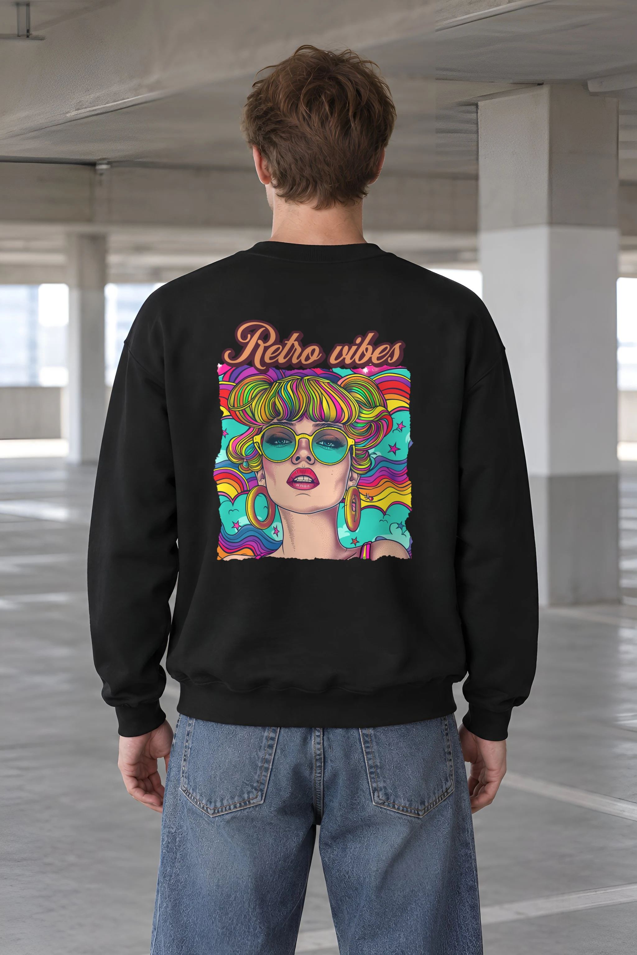 "Retro Vibes" 1 Crewneck Sweatshirt
