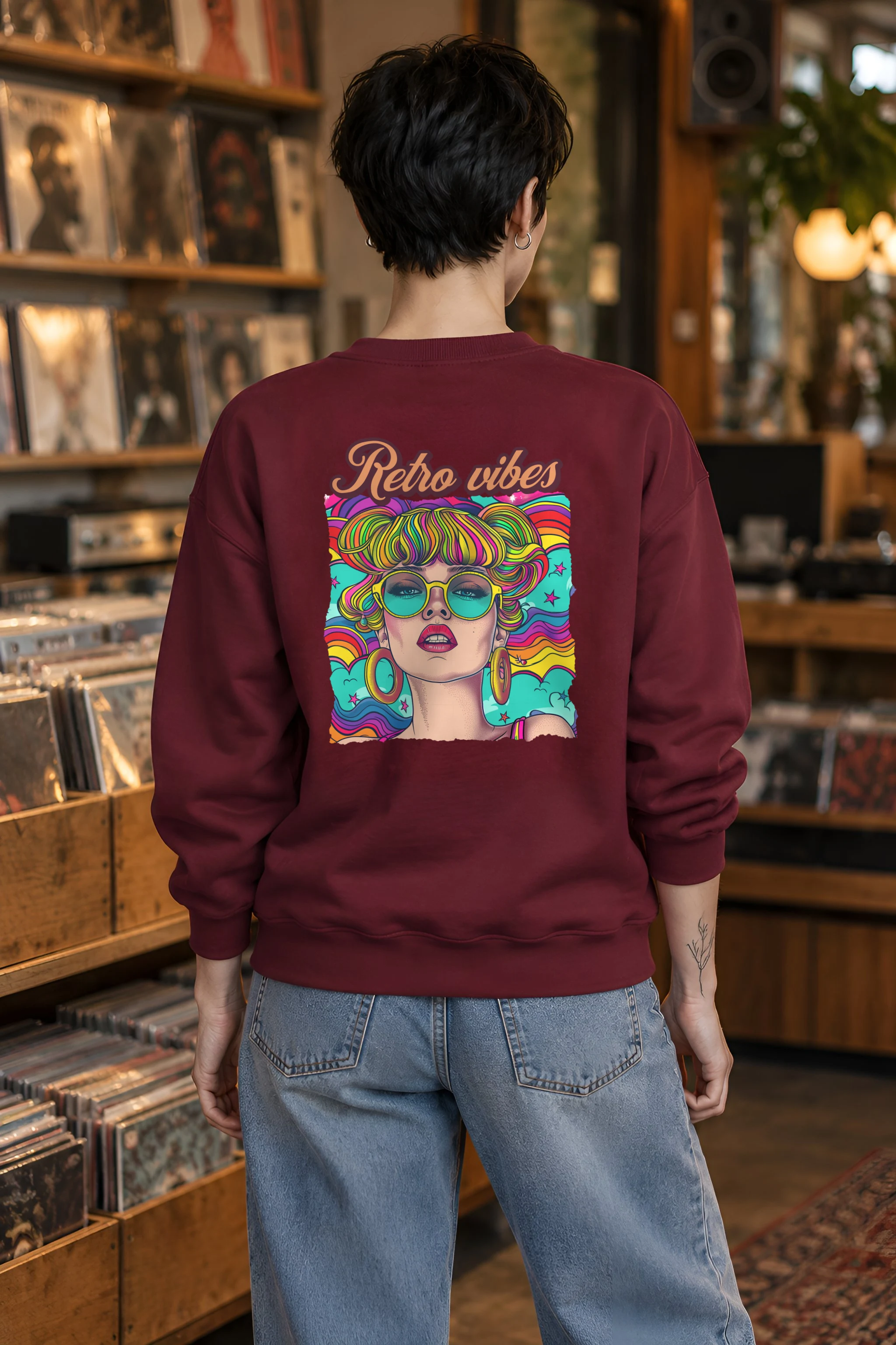 "Retro Vibes" 1 Crewneck Sweatshirt