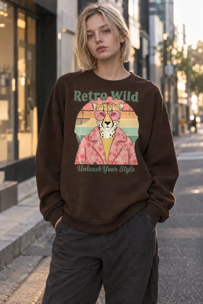 "Retro Wild" Heavy Blend Unisex Crewneck Sweatshirt | Gildan 18000